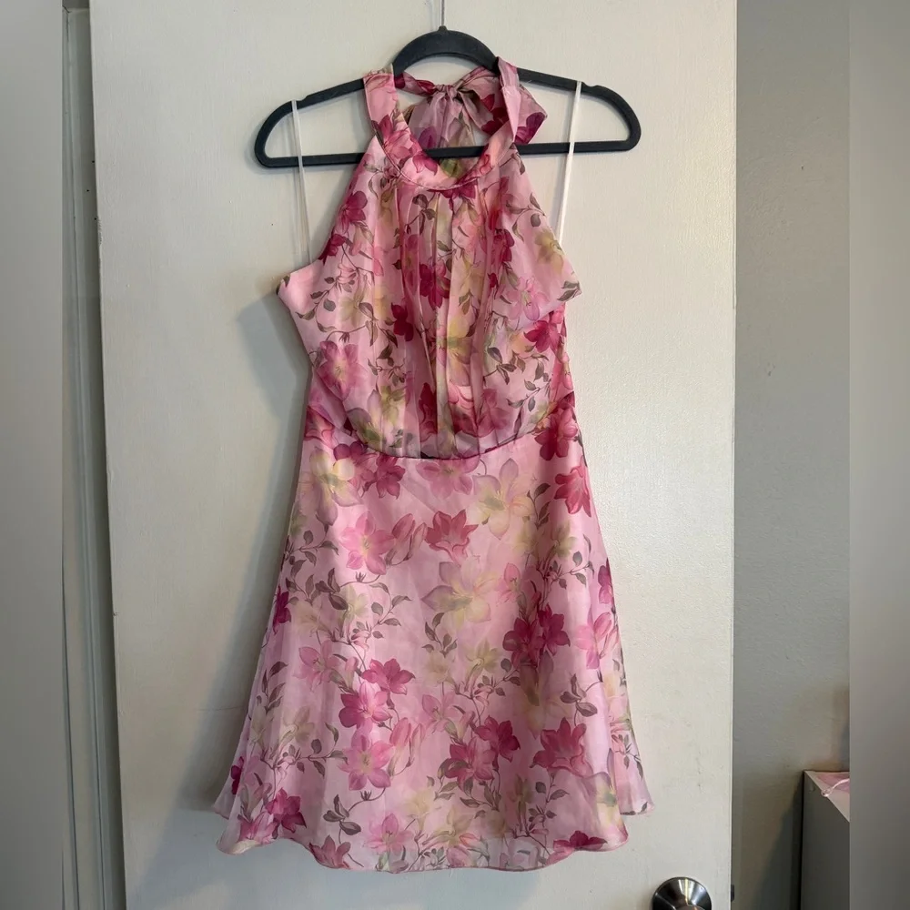 Petal & Pup Gardenia Floral Halter Dress - Picture 2 of 4